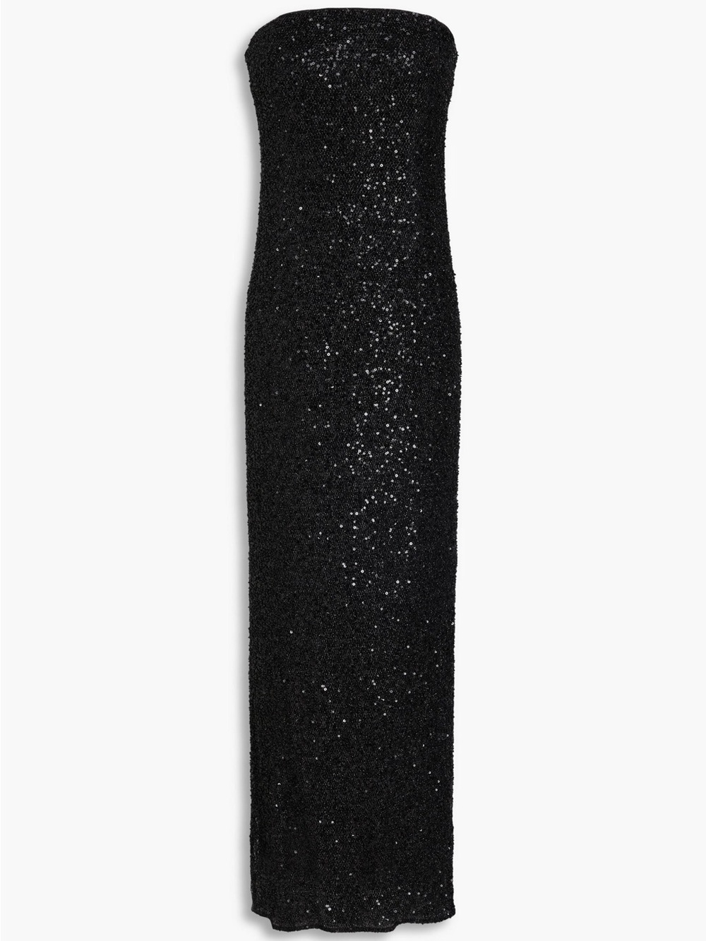 Jonathan Simkhai Black Strapless Sequin Maxi Dress